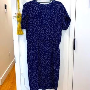 Vintage Liz Clairborne Dress / Navy Pin Pattern